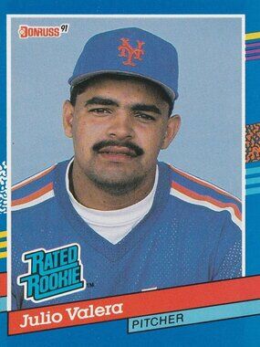 Julio Valera - Donruss 91 Rated Rookie Baseball Card